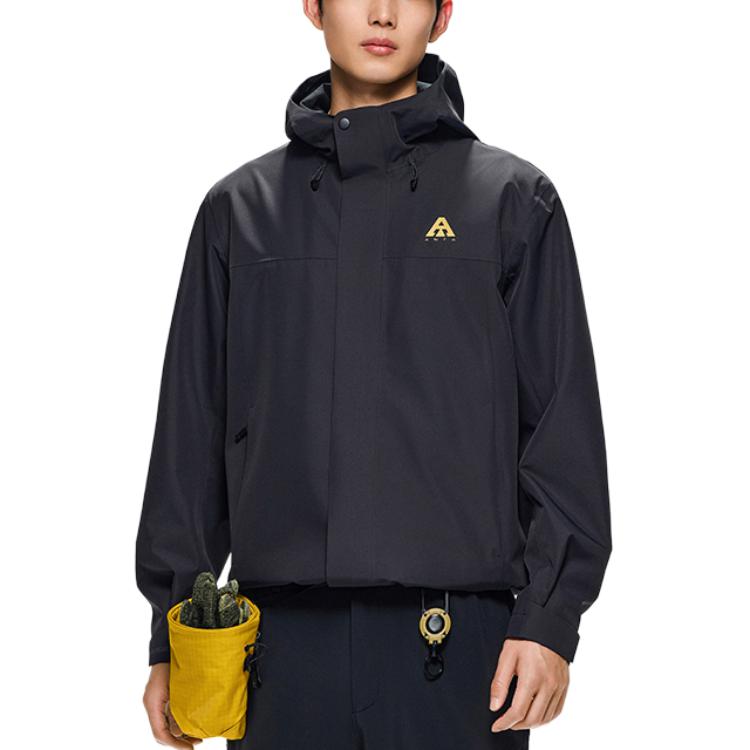 

Anta Solid Color Zip-Up Hooded Comfortable Breathable Thick Jacket Men jackets Black 952437617-7-YC S