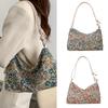 Women Korean Fashion Shoulder Handbag Vintage Ethnic Colorful Flower Underarm Bag Crossbody Bag with Adjusted Strap