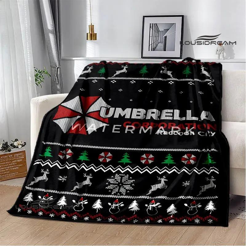 Biochemical Umbrella Printed Blanket Kids Warm Blanket Flannel Soft and Comfortable Blanket Home Travel Bedding Gift