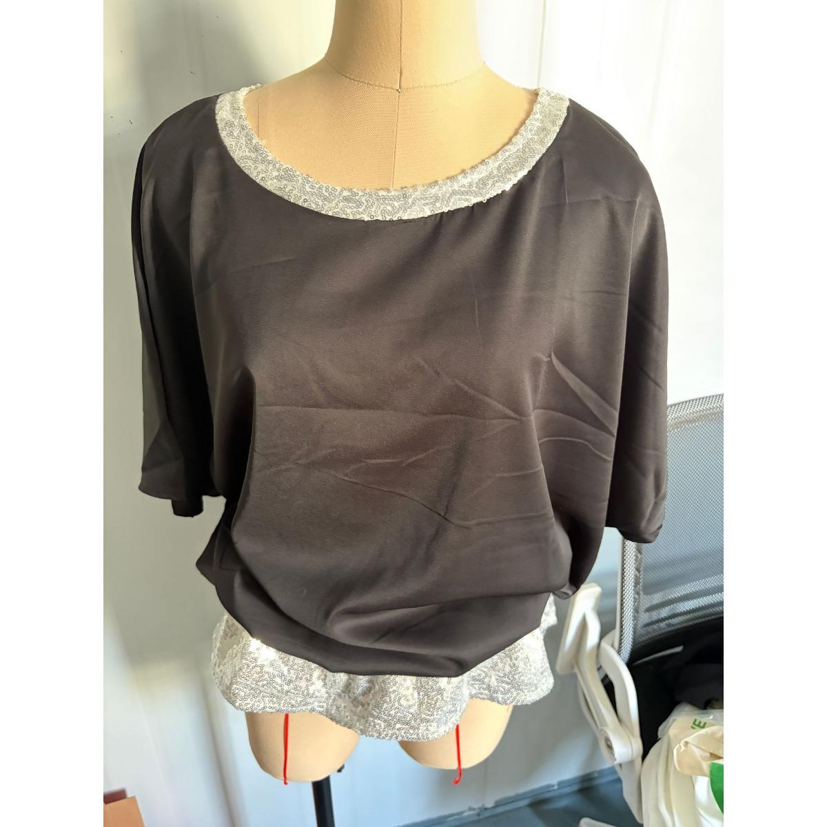 

Women s New Color Block Sequined Crew Neck Batwing Top + Wide Leg Pants Matching Set, European American Style Casual Outfit For Women 3XL