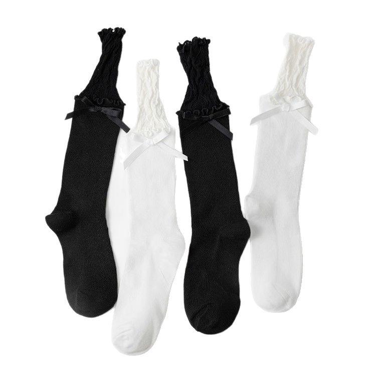Purely desirable lace socks, ballet-style mid-calf socks with lace stitching jk Bowknot White Socks Lolita
