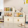 Compact Foldable Multi-Layer Storage Cabinet - No Installation Needed, Solid Color, Ideal for Home Living Room.