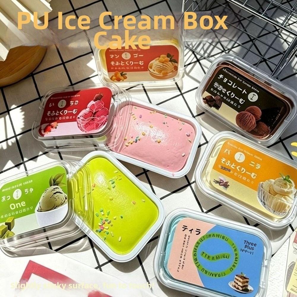 Anxiety Relief Sticky Box Cake Squishy Toy Super Soft Realistic Cake Pinch  for Kids Adults