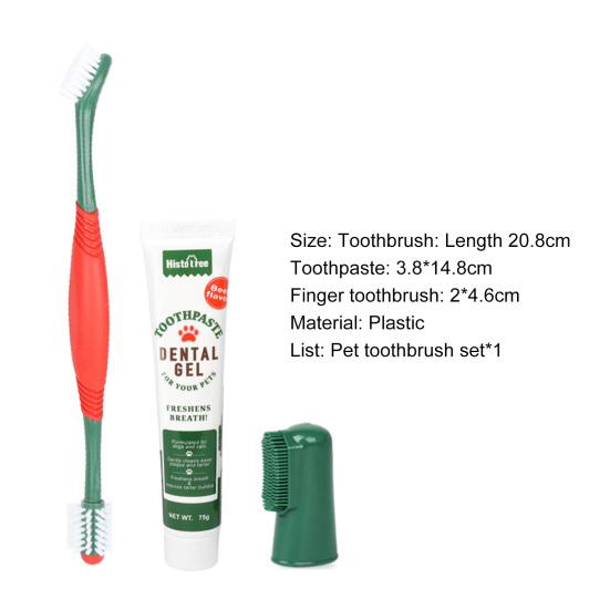 1 Set Pet Toothbrush Reduce Tartar Oral Cleaning Portable Pet Toothpaste Dog