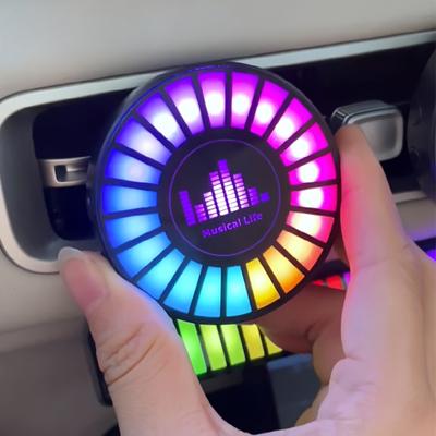 Smart LED Car Air Freshener with Music Sync - RGB Ambient Light, App Control, Natural Fragrance, 256 Colors