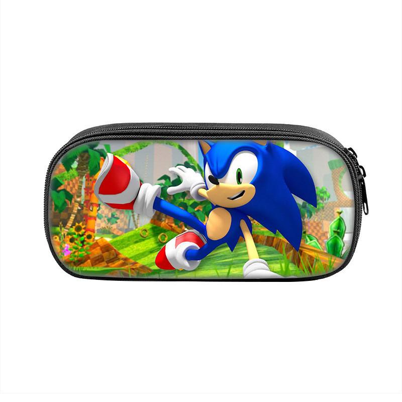 Sonic Cartoon Character Printed Student Single Layer Stationery Storage Bag For School And Gift