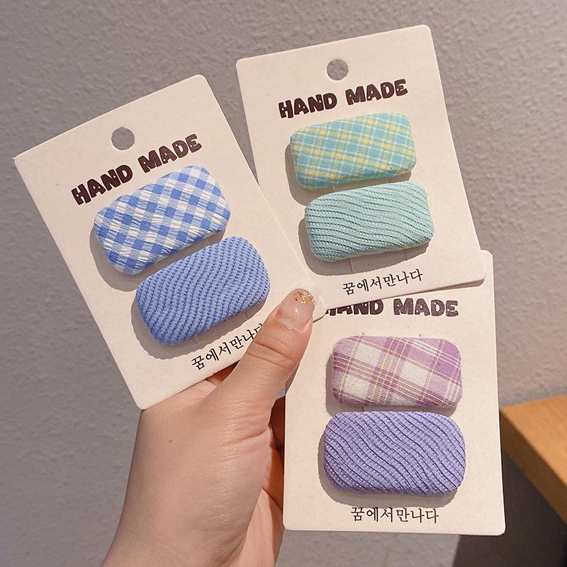 Korean Style Fabric Luxury Hair Clips - Gentle On Hair, Perfect for Girls' Bangs