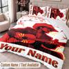 Custom Name Text 3Pcs Bedding Set Bruno Mars Duvet Cover And Two Pillowcases