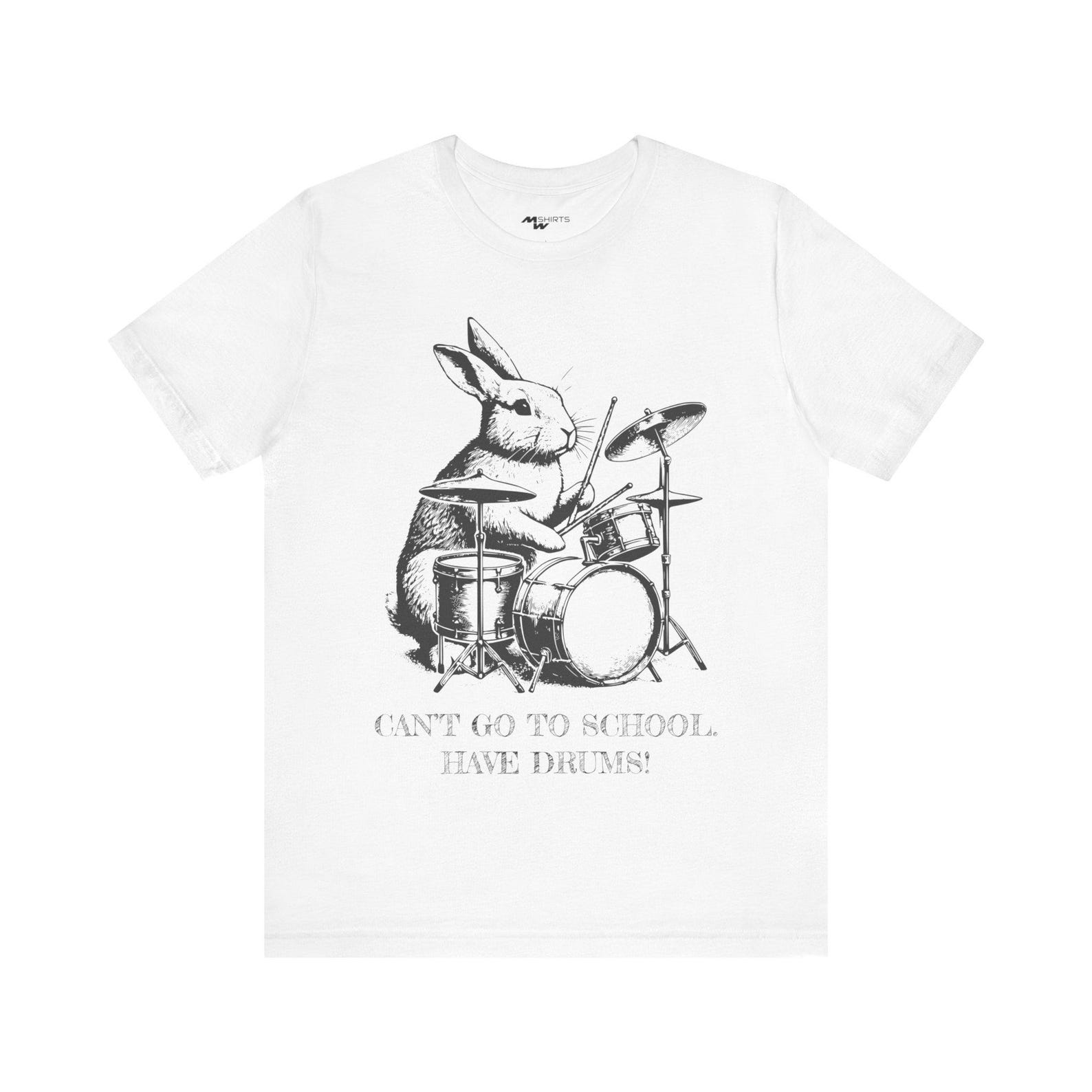 Bunny on Drums T-Shirt: Fun Music Apparel XL