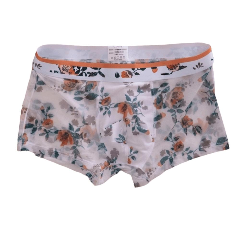 Transparent Mesh Boxer Shorts Ultra Thin See Through Underwear Flat Pants Male  Summer Season