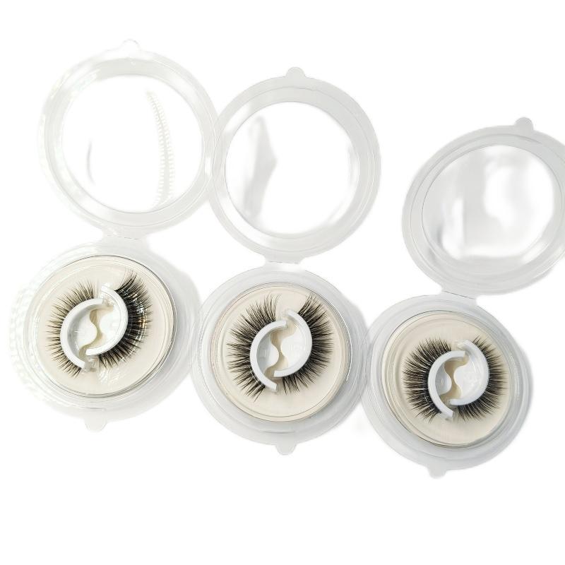 Self-adhesive Faux Mink Lashes False Eyelashes 3 Pairs Eyelashes Wispy Natural Lashes Extension Eye Makeup