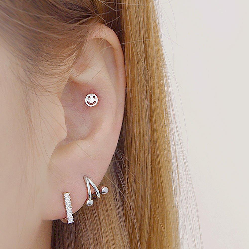 (1+1) Fashion Smiley Piercing One Side Sale