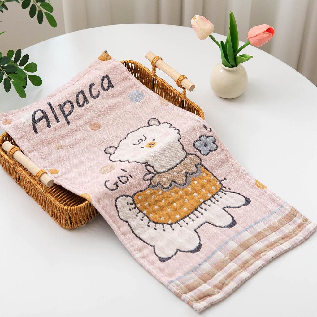 Children's Cartoon Pure Cotton Gauze Bath Towel, Thickened & Soft, Skin-Friendly, Four Layers, 25x50cm