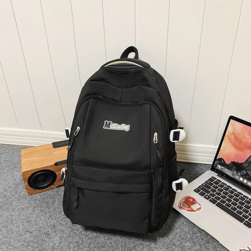 

Large capacity high school student junior high school student schoolbag contrasting color travel backpack trendy versatile couple college student чорний