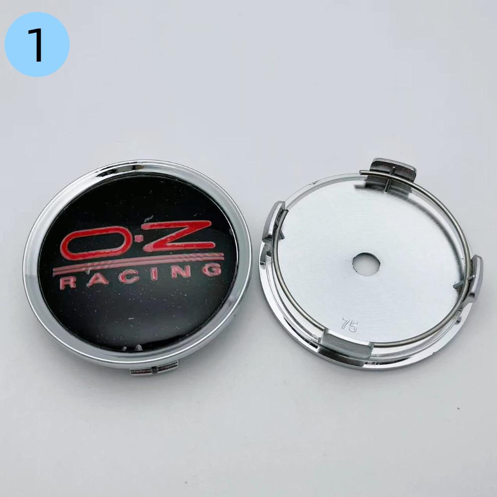 4 pezzi 75mm OZ O.Z Racing Emblema Logo Coprimozzi Centrali per Cerchi Auto Coprimozzi Ruote Copertura Centrale per Cerchi Auto Accessori Auto Styling