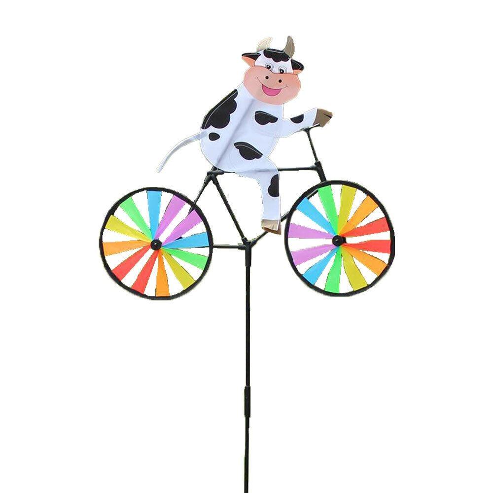 Yard Lawn Decor Animal Bicycle Wind Spinner Bee Outdoor Windmill Durable Bicycle Windmill