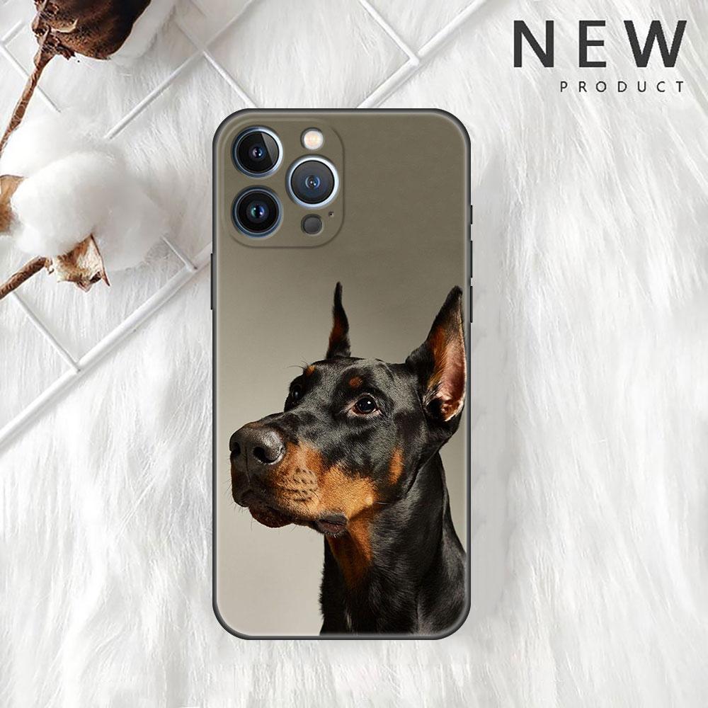 Pouzdro pro Apple iPhone 11 13 12 14 Pro 7 Plus XR X XS Max 6 6S 13Pro SE 2022 silikonový telefon Funda Animal Jezevčík Dobrman Pes