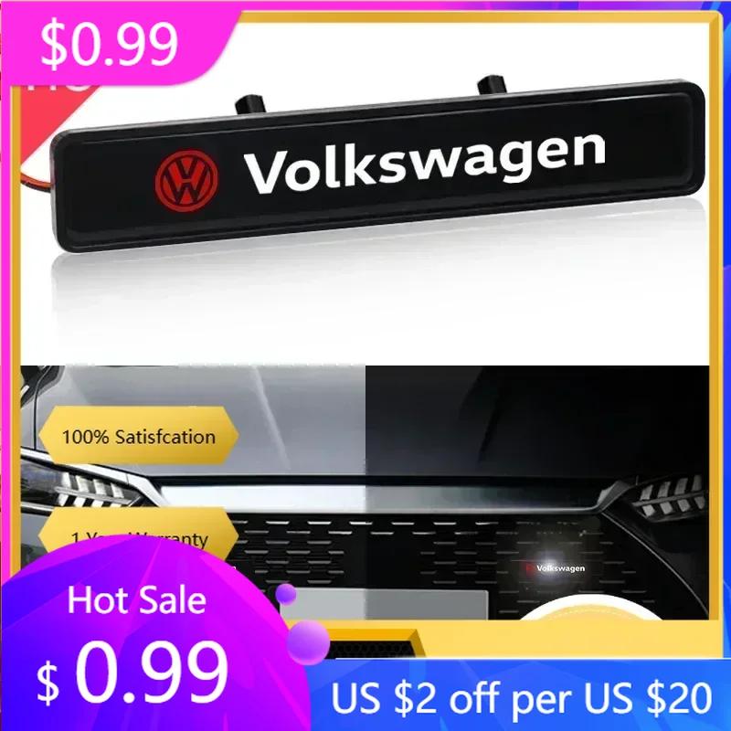 Naujas automobilio LED priekinės grotelių emblemos ženklelis dekoratyvinė šviesa Volkswagen Bora GTI Polo T5 R-Line Touran R Magotan Sagitar
