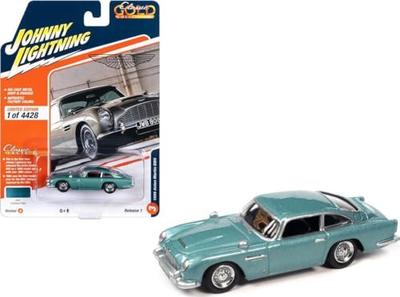 Johnny Lightning 1/64 Aston Martin DB5 1966 Blue Classic Gold Aston Martin Diecast Model Car [Parallel Import]