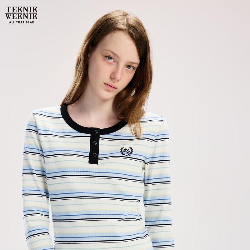 Teenie Weenie Women's Bear Letter Stripe T-Shirt