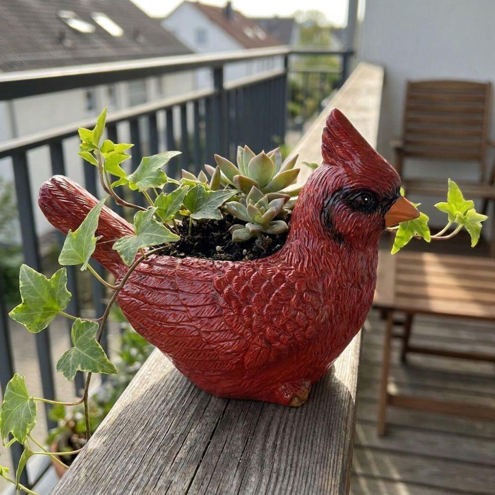Resin Lively Bird Plant Pot Hummingbirds with Drainage Hole Succulent Pot Wear-resistant Novelty Style Flower Pot Tabletop Decor