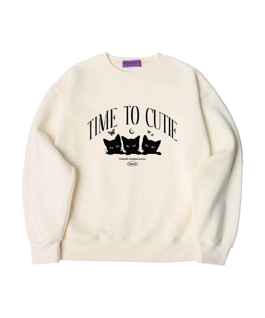 NUHABIT N/H Time To Cutie Oversized Fleece-Lined Sweatshirt_Ivory (Som4-4Nh1215)