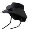 Thissun Sun Hat Unisex Korean Style UV Protect Foldable Wide Brim Sunscreen Beach Hat with Built-in Silent Fan