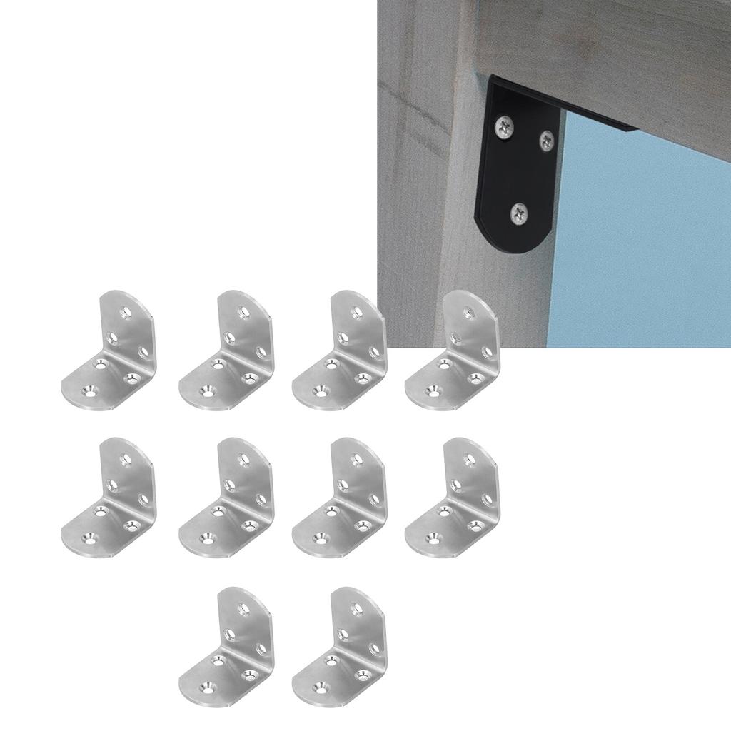 10 Stück Eckwinkel Edelstahl Verdicken Rechter Winkel Halterung Verbinder für Regal MöbelS