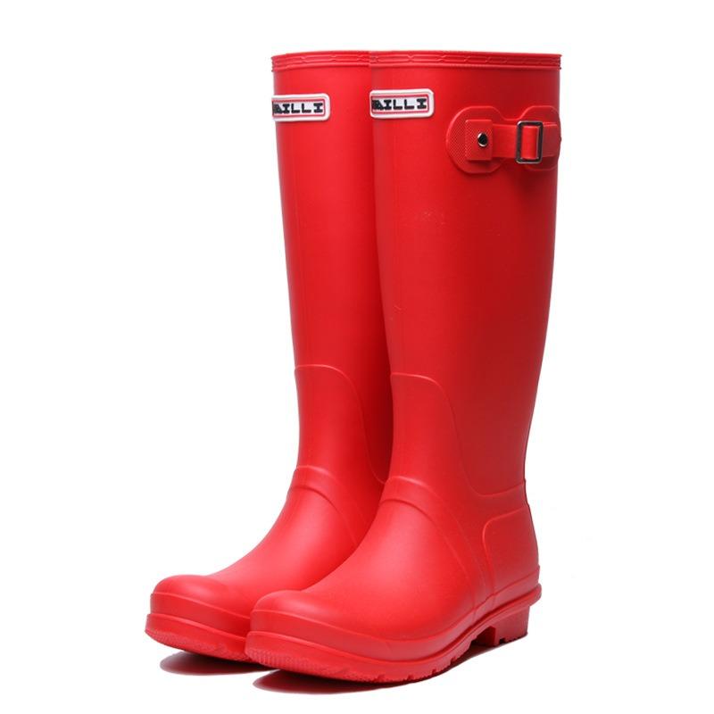 Women's Fashion Rain Boots Red Tall Tube Waterproof and Breathable New Rain Shoes Non-slip Water Shoes Women's Shoes Outdoor