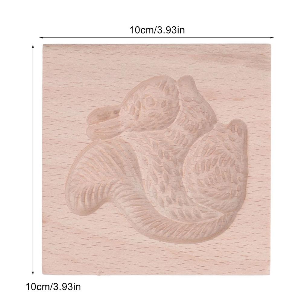Natural Beech Wood Cookie Cutter Smooth Surface Biscuit Mould Baking Stamp Christmas Baking