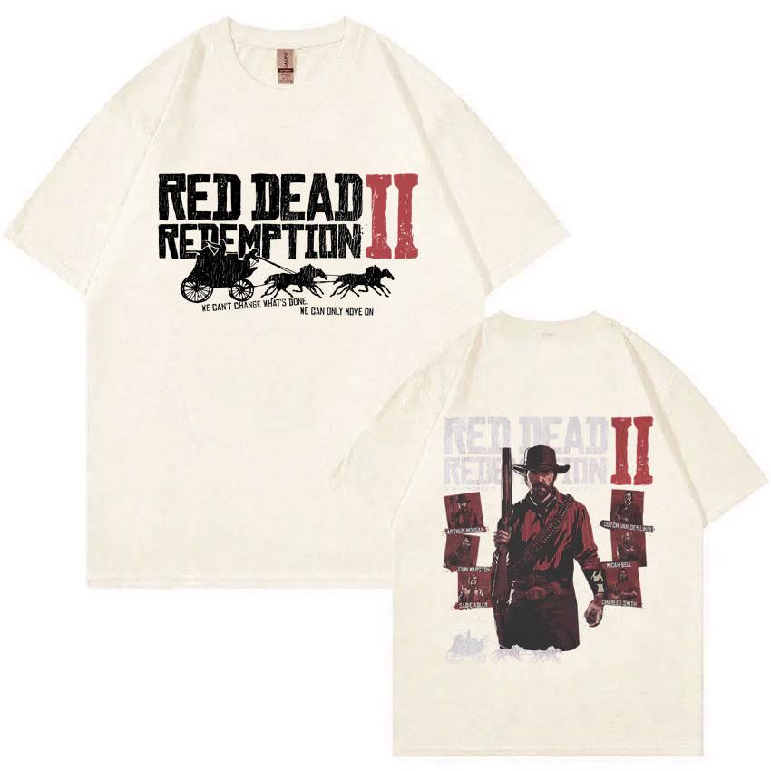 Game Player Red Dead Redemption 2 Tshirt Men Women Casual Vintage Cotton Short Sleeve T Shirts Unisex Fashion Oversized Tshirt