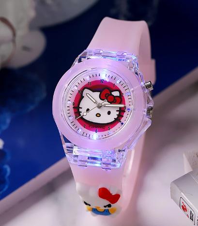 New cartoon primary school children's watch colorful flashing luminous watch doll silicone waterproof electronic watch