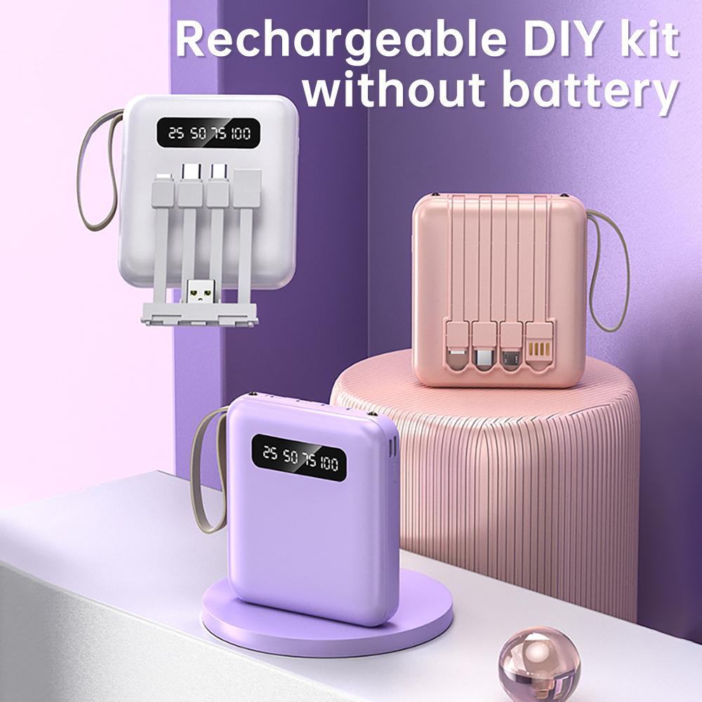4-wire 3 Cells 18650 Battery Mobile Power Kits Self-wired Detachable DIY Charging Treasure Kit With LED Light Digital Display
