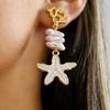 Metall Korallen Imitation Perlen Seestern Quaste Ohrringe für Damen Herren Bohemian Emaille Unregelmäßige Korallen Tropfen Ohrring Sommer Schmuck