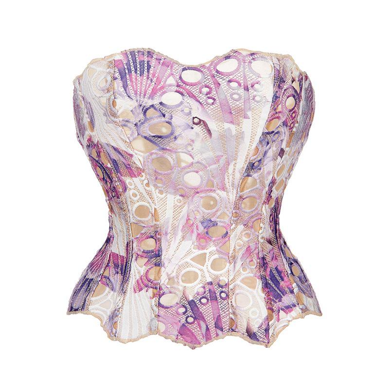 Flower Fairy Bestseller: Irregular Lace Mesh Double Layer Fishbone Court Corset