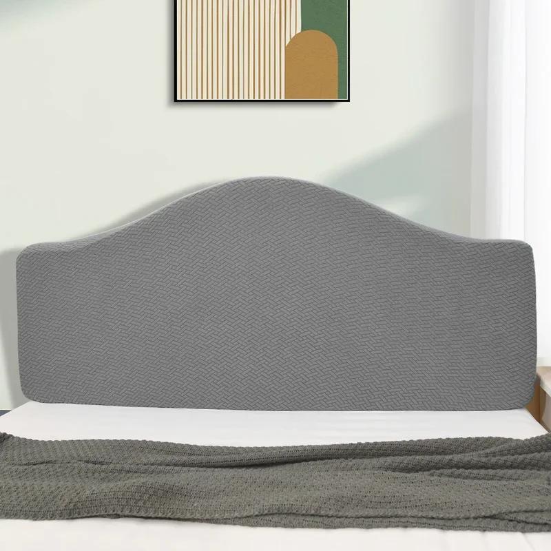 Home Hotel Soft Dustproof Headboard Cover Elastic Headboard Cover Half Arc Shape All-inclusive Velvet Headboard Protector Cover