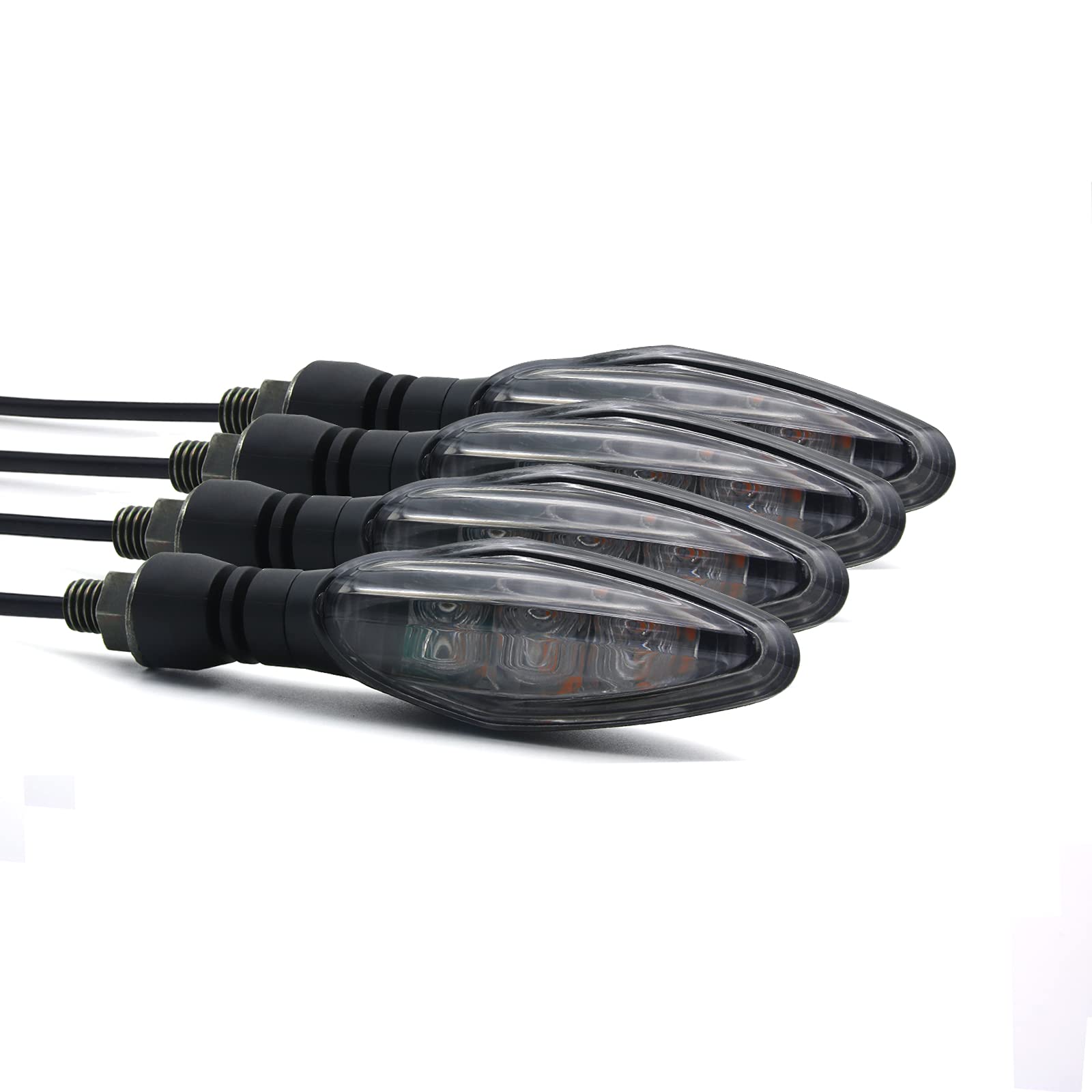 MFC PRO Motorcycle Universal Mini Waterproof High Brightness LED Steering Lamp Turn Lamp (Smoke Lens, 4 Pieces) four pieces