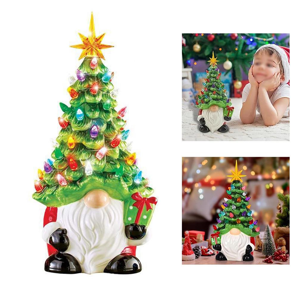 Festive Celebrations 2.95 Inches Base Christmas Tree Decor Battery Powered Compact Size Creative Design Multicolored Lights