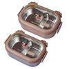 Stainless Steel Bento Box 2 Compartments Children's Lunch Box BPA-Free Double-Sided Locking Design for Adults/Students and Kids
