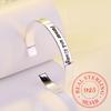 925 Sterling Silver Letter Cuff Bracelet &Bangle For Women Mum Ladies Elegant Birthday Jewelry Mother's Day Gift J