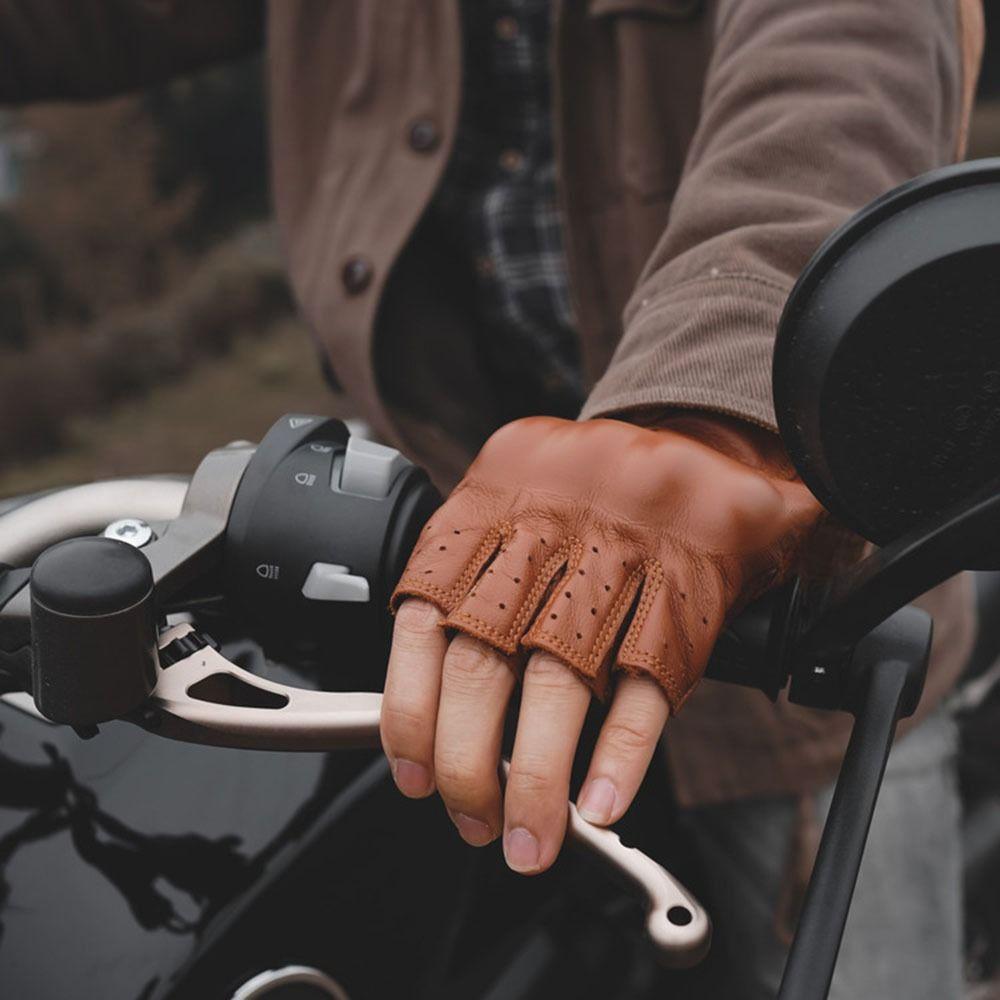 Anti-Slip Riding Protective Gloves Vintage Half Finger Gloves Motorcycle Gloves  Protective Gear