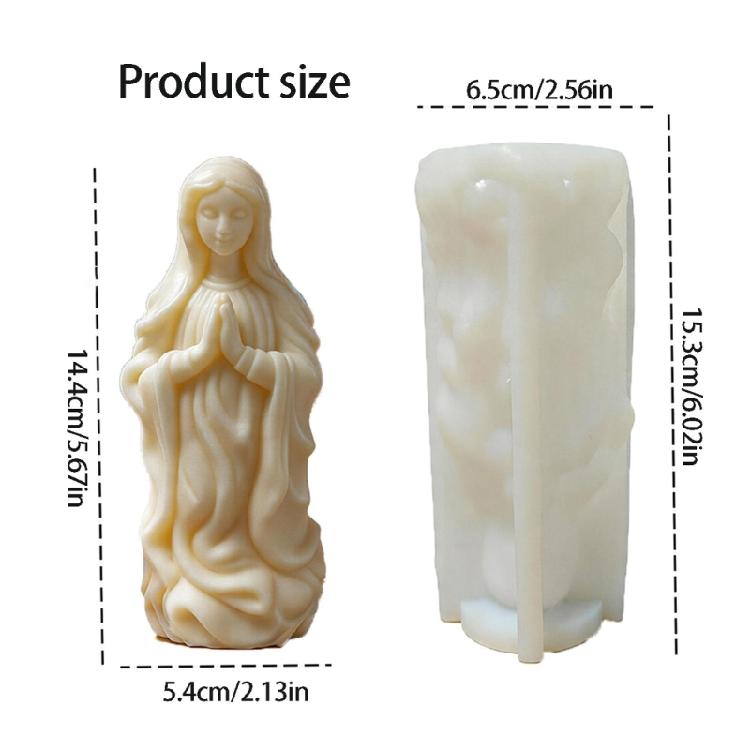 3D Prayer Figure Silicone Mold Religious Candle Making Mold for Resin Casting Candle Soap Projects and Decorative Craft