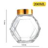 Hexagonal Glass Honey Jar with Wood Lid & Stirrer