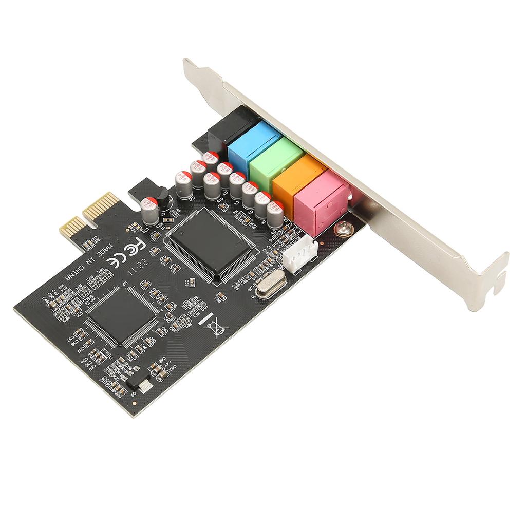 PCIE 5.1 Sound Card 6 Channel Surround Sound Playback Recording 24bit 48KHz Internal Sound Cards with PCI Express Port