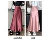 Women's A-line Mermaid Skirt - Spring/Summer 2025 Korean Style Mid-Length Acetate Satin Draped Skirt