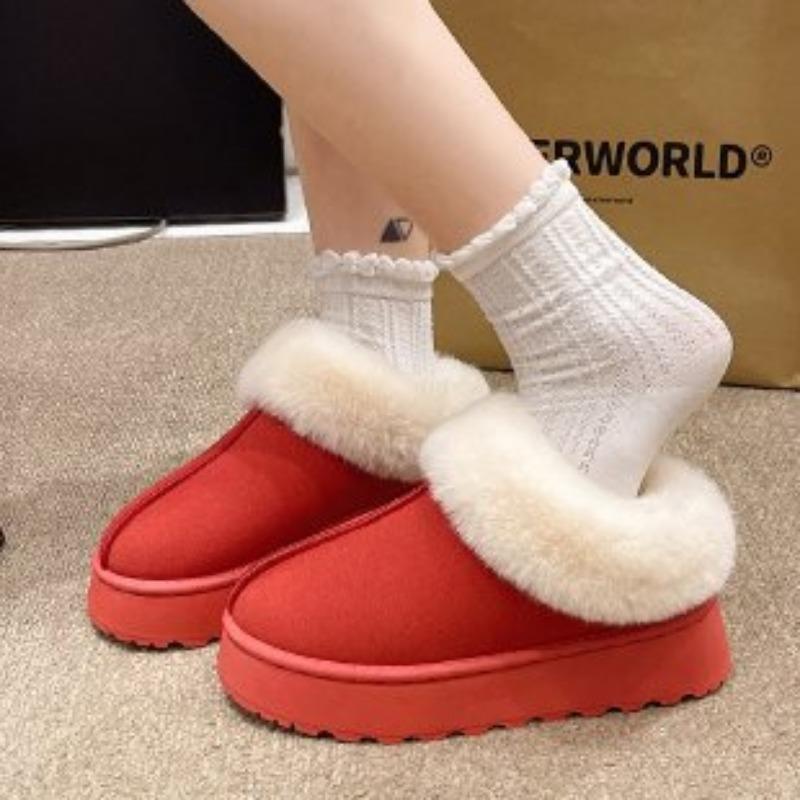 Thick-soled Fur Integrated Warm Snow Boots Women's Shoes New Autumn and Winter Piled Thickened Fluffy Shoes Cotton Shoes