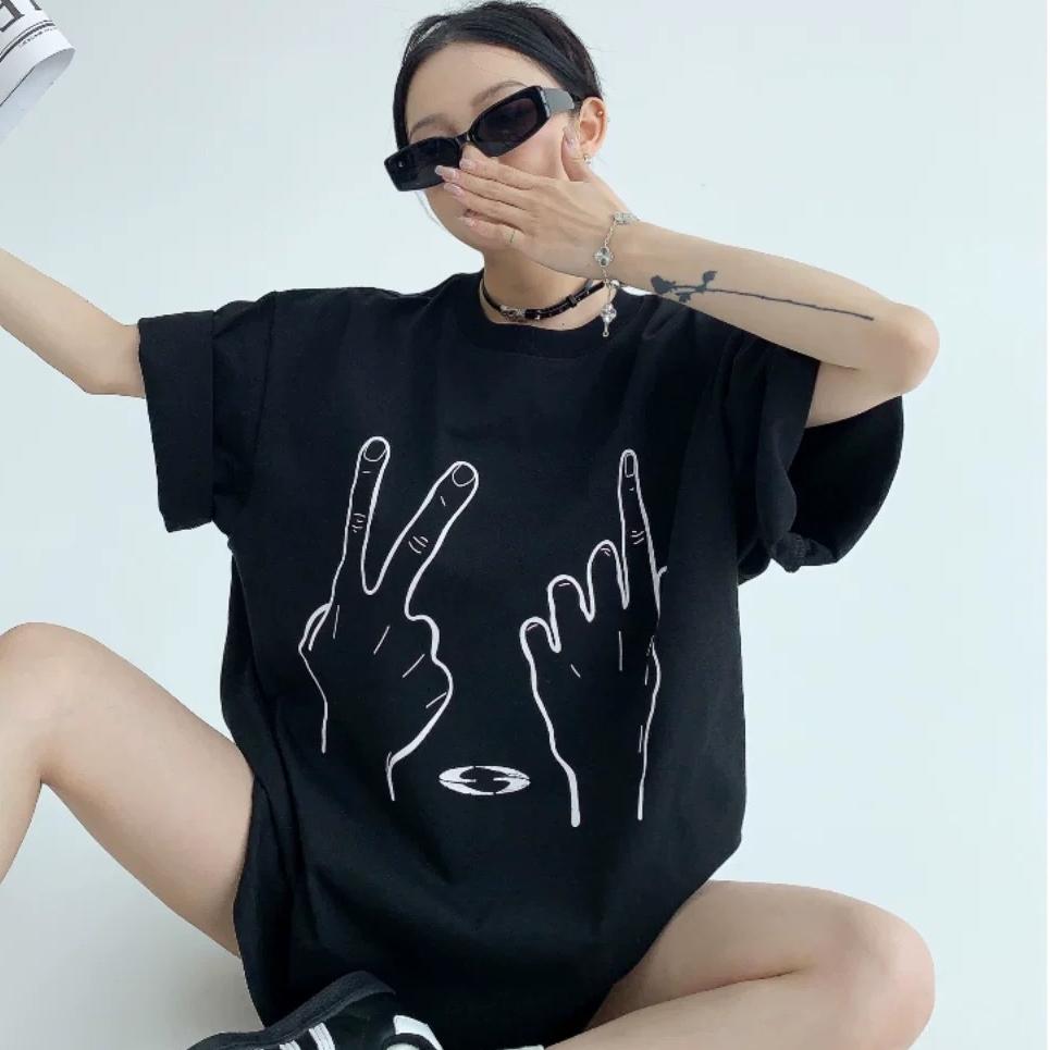 2025 Summer Casual Loose Women's T Shirt American Vintage Funny Print High Street White Short Sleeved T-shirts for Women Harajuku Tshirt Y2k Tops