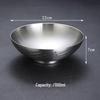 ZISIZ 22cm Silver Double-Layer Insulated Noodle Bowl