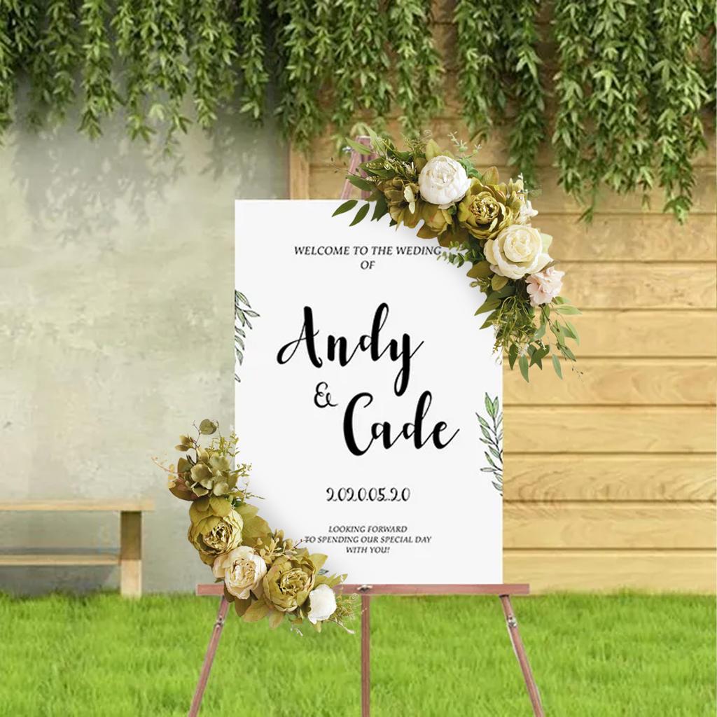 Künstliche Blumen Girlanden Simulation Seidenblumen Pfingstrose Kranz Wandbehang Stuhllehne Dekorative Blumen für Hochzeit