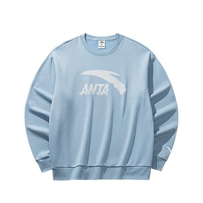 Anta Μεγάλο Λογότυπο Casual Μόδα Αθλητικό Ευέλικτο Πανεπιστημίου Μετακίνηση Φαρδύ Άνετο Πυκνωμένο Ζεστό Πουλόβερ Φούτερ με Στρογγυλή Λαιμόκοψη 952548702-6
